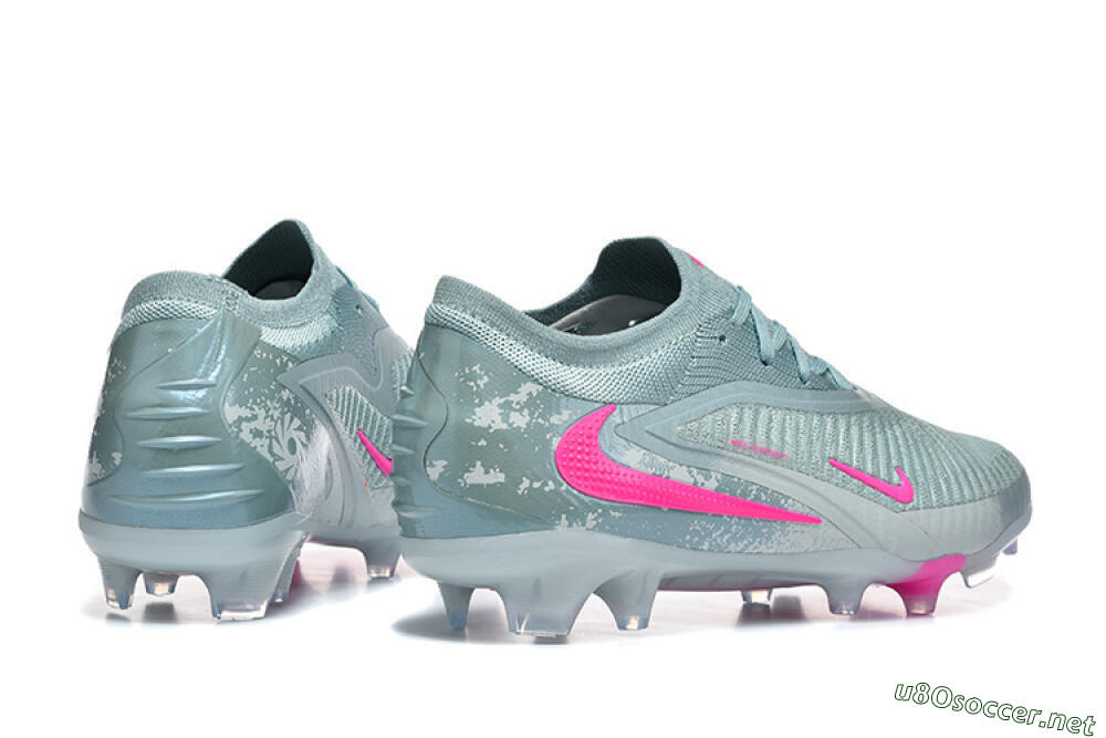 Unisex Nike Phantom 6 Low Elite FG Football Boots - Aqua/Bright Pink/Soft Gray 9
