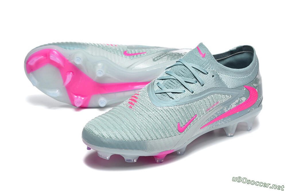 Unisex Nike Phantom 6 Low Elite FG Football Boots - Aqua/Bright Pink/Soft Gray 3