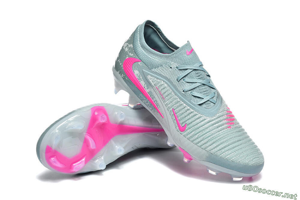 Unisex Nike Phantom 6 Low Elite FG Football Boots - Aqua/Bright Pink/Soft Gray 4