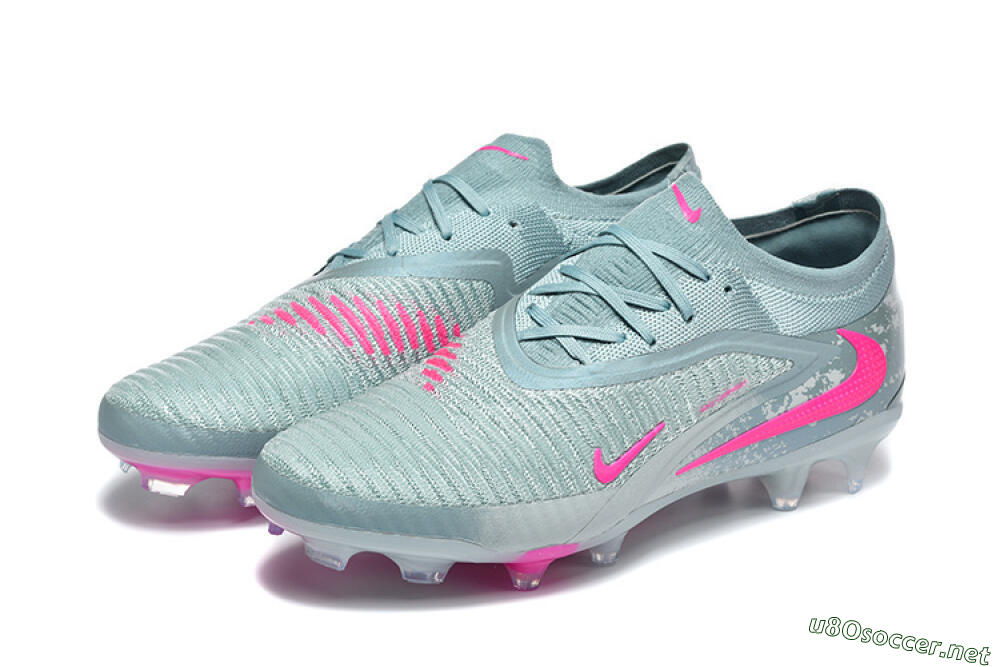 Unisex Nike Phantom 6 Low Elite FG Football Boots - Aqua/Bright Pink/Soft Gray 5