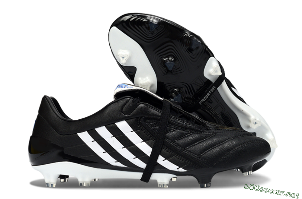 Men's Adidas Predator Accelerator Elite Fold-Over Tongue FG Football Boots - Black/Classic Black/White Strike 2
