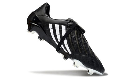 Men's Adidas Predator Accelerator Elite Fold-Over Tongue FG Football Boots - Black/Classic Black/White Strike