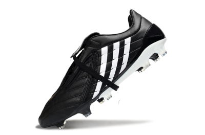 Men's Adidas Predator Accelerator Elite Fold-Over Tongue FG Football Boots - Black/Classic Black/White Strike