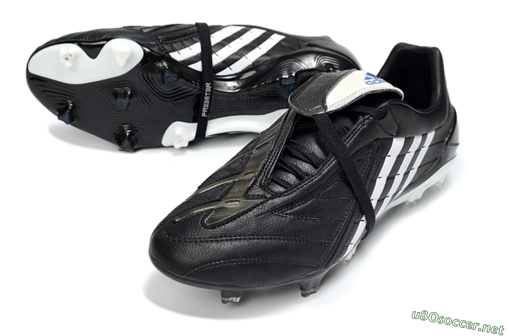 Men's Adidas Predator Accelerator Elite Fold-Over Tongue FG Football Boots - Black/Classic Black/White Strike 3