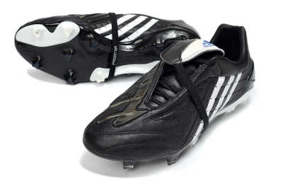 Men's Adidas Predator Accelerator Elite Fold-Over Tongue FG Football Boots - Black/Classic Black/White Strike