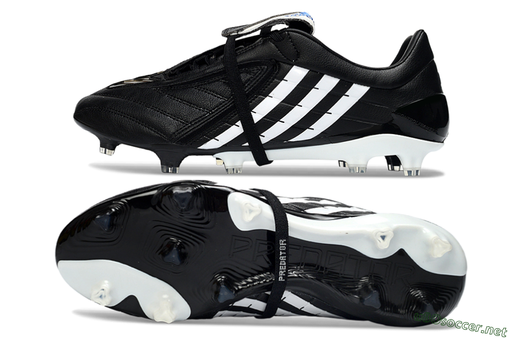 Men's Adidas Predator Accelerator Elite Fold-Over Tongue FG Football Boots - Black/Classic Black/White Strike 1