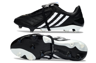 Men's Adidas Predator Accelerator Elite Fold-Over Tongue FG Football Boots - Black/Classic Black/White Strike