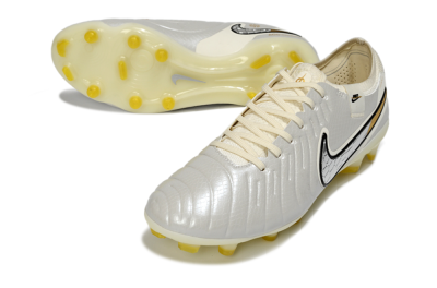 Men's Nike Tiempo Legend 10 Elite FG Football Boots - White/Ivory Mist/Black Gold