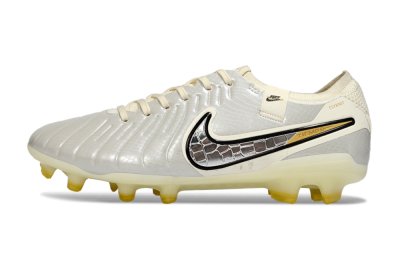 Men's Nike Tiempo Legend 10 Elite FG Football Boots - White/Ivory Mist/Black Gold