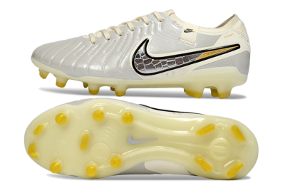 Men's Nike Tiempo Legend 10 Elite FG Football Boots - White/Ivory Mist/Black Gold
