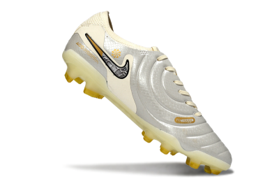 Men's Nike Tiempo Legend 10 Elite FG Football Boots - White/Ivory Mist/Black Gold