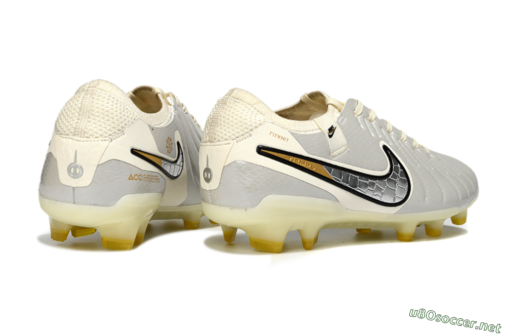 Men's Nike Tiempo Legend 10 Elite FG Football Boots - White/Ivory Mist/Black Gold 6