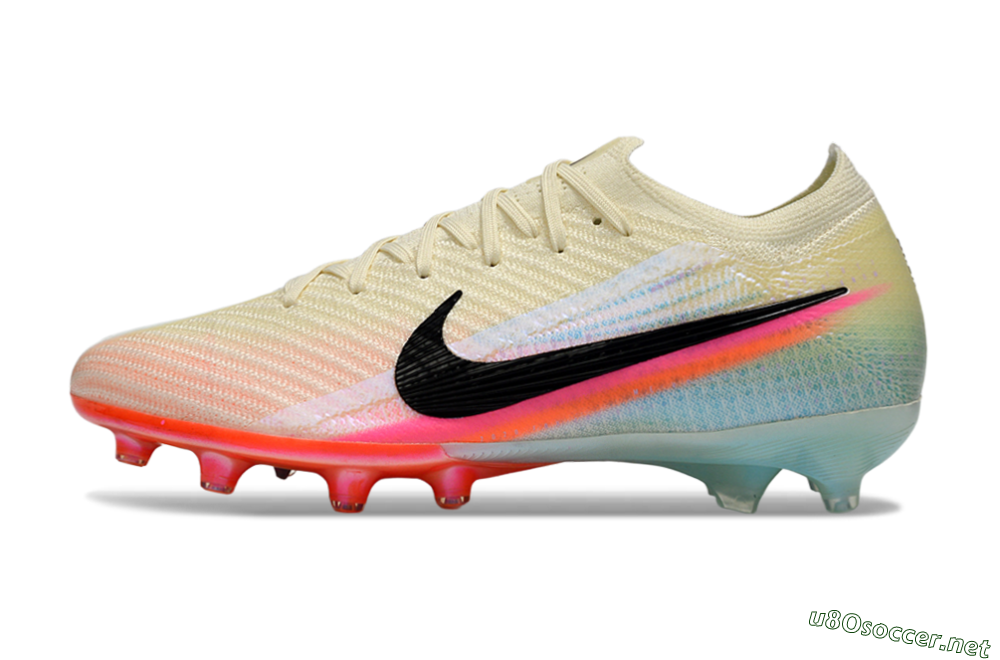 Men's Nike Air Zoom Mercurial Vapor 16 Elite AG Football Boots - Cream/Iridescent Orange/Turquoise Blue 0