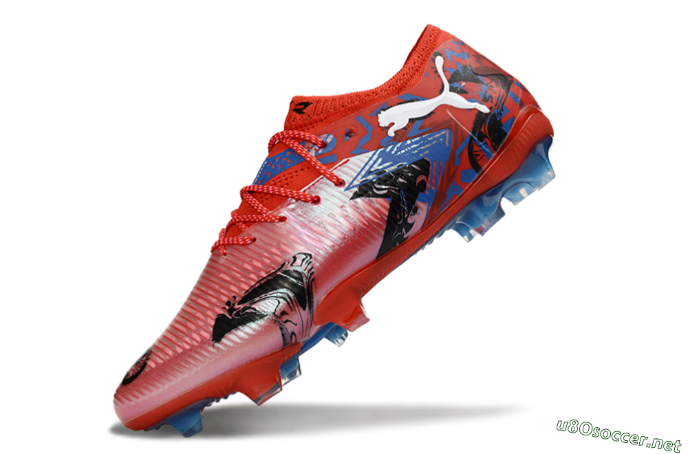 Men's Puma Future 8 Ultimate FG Football Boots - Red/Electric Blue/Fiery Red 5