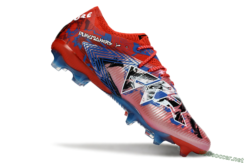 Men's Puma Future 8 Ultimate FG Football Boots - Red/Electric Blue/Fiery Red 4