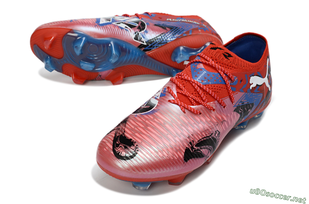 Men's Puma Future 8 Ultimate FG Football Boots - Red/Electric Blue/Fiery Red 3