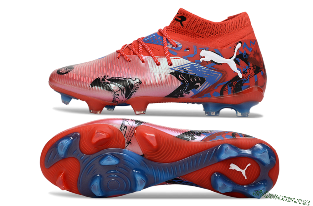 Men's Puma Future 8 Ultimate FG Football Boots - Red/Electric Blue/Black 1