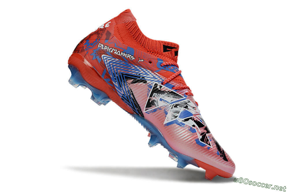 Men's Puma Future 8 Ultimate FG Football Boots - Red/Electric Blue/Black 4