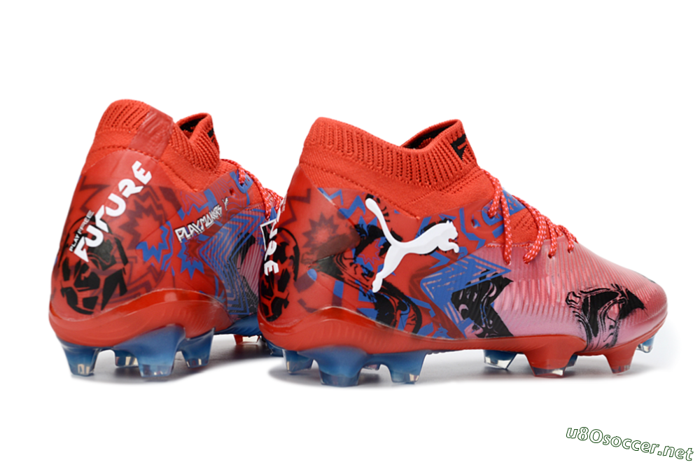 Men's Puma Future 8 Ultimate FG Football Boots - Red/Electric Blue/Black 6