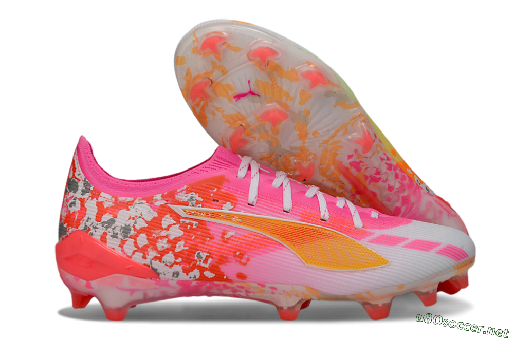 Men's Puma Ultra Ultimate FG Football Boots - Orange/Flamingo Pink/Golden Yellow 2