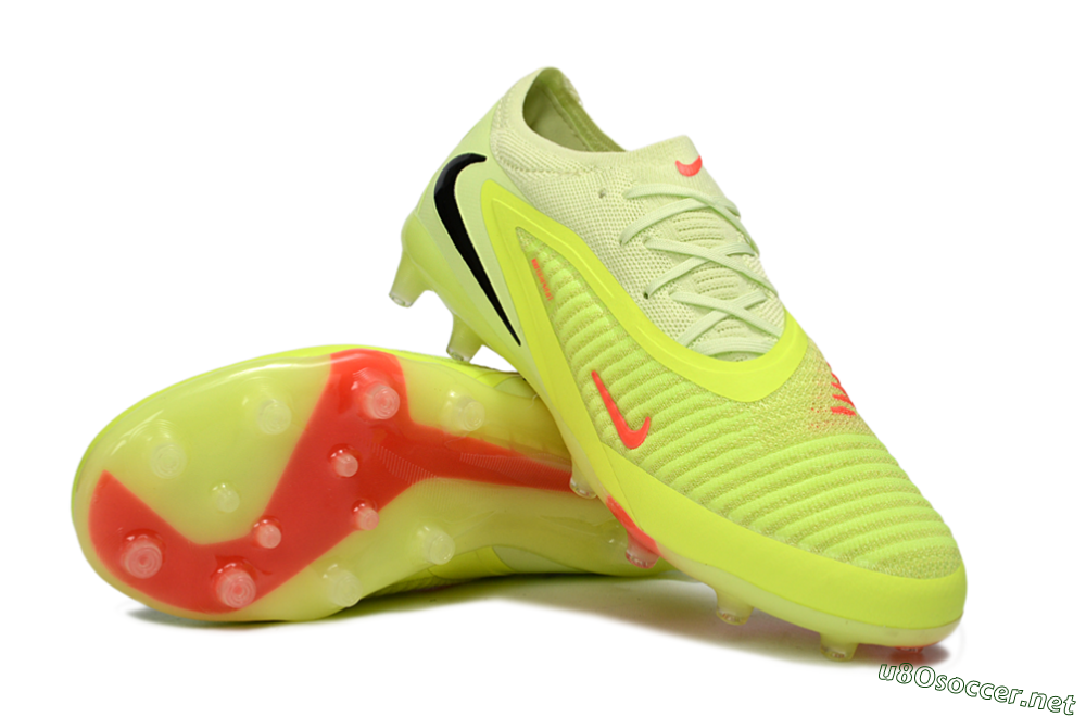Unisex Nike Phantom 6 Low Elite AG Football Boots - Yellow/Neon Yellow/Coral Red 3