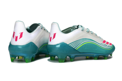 Men's Messi x Adidas F50 Elite FG Football Boots - Aqua/Neon Pink/Soft Yellow