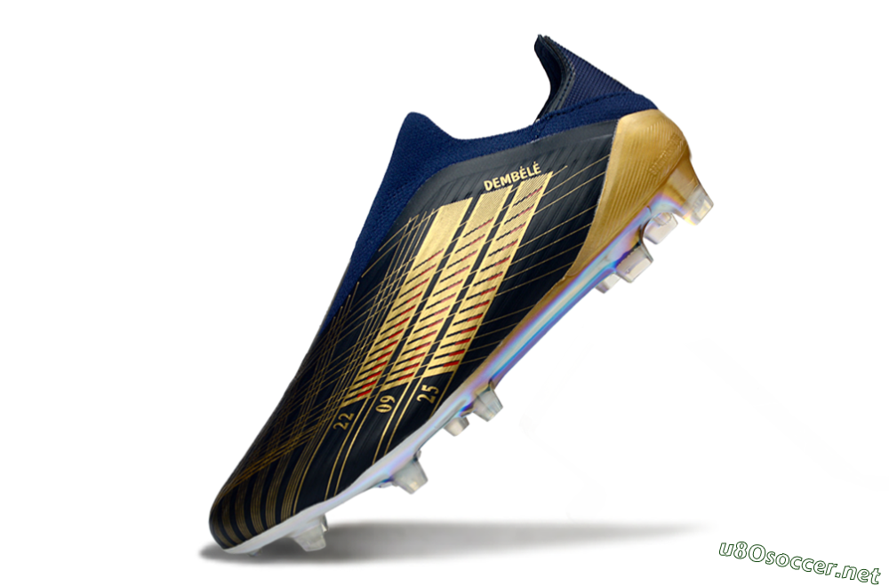 Men's Adidas F50 Elite Laceless FG Football Boots - Navy/Gold Metallic/Dazzling Rainbow 5