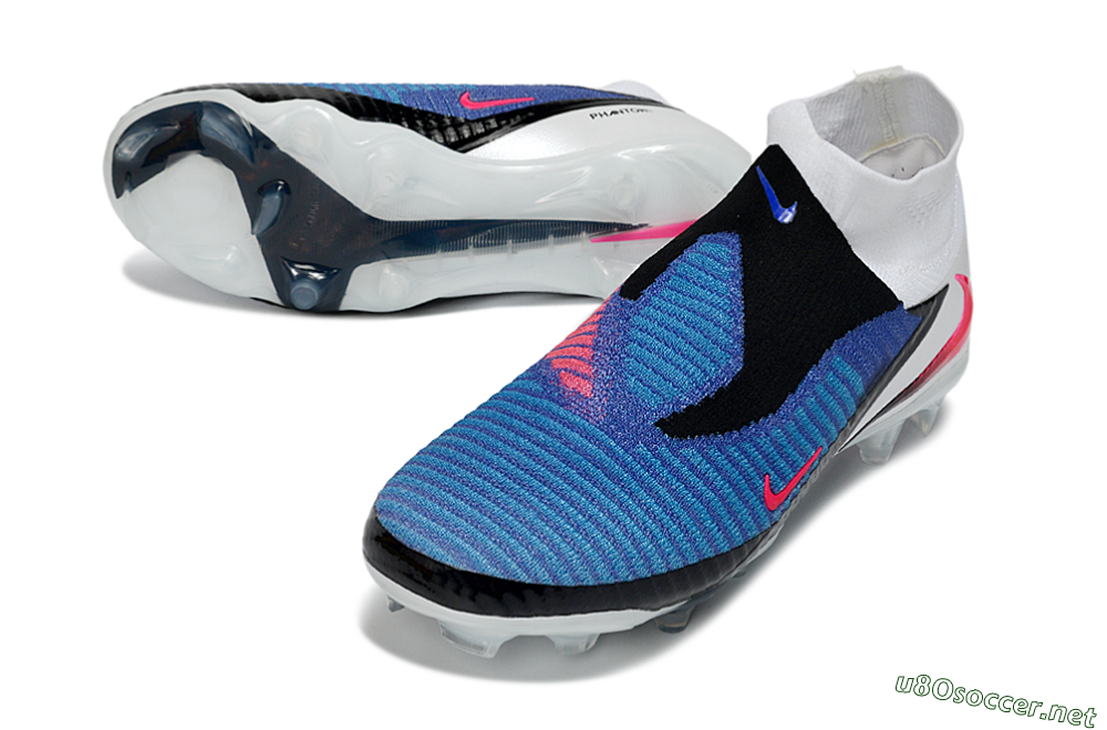 Unisex Nike Phantom 6 High Elite FG Football Boots - Blue/Electric Blue/Hot Pink 3