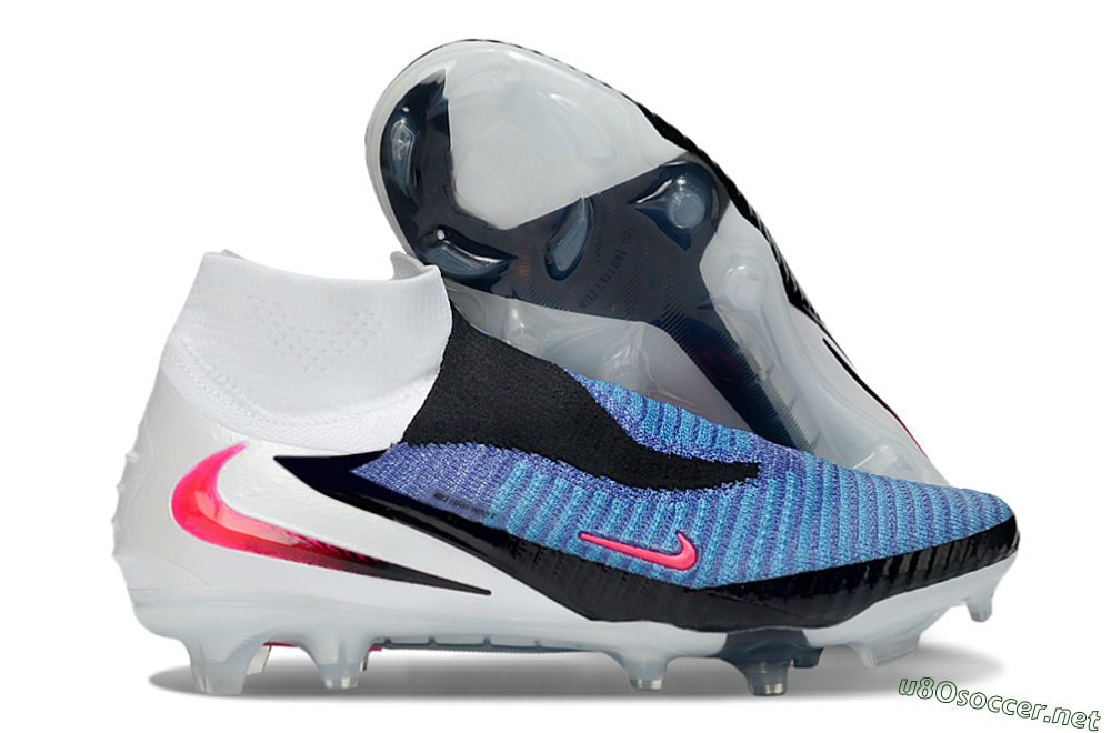Unisex Nike Phantom 6 High Elite FG Football Boots - Blue/Electric Blue/Hot Pink 2