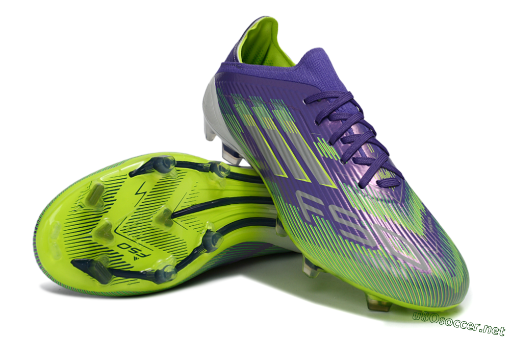 Unisex Adidas F50 Elite FG Football Boots - Purple/Lime Green/Electric Purple 4