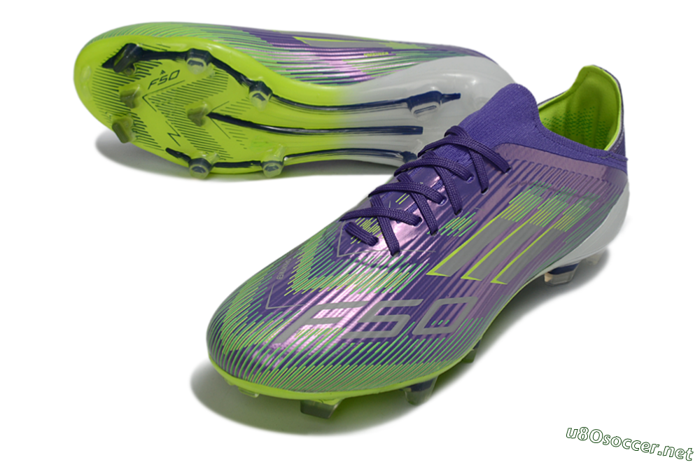 Unisex Adidas F50 Elite FG Football Boots - Purple/Lime Green/Electric Purple 3