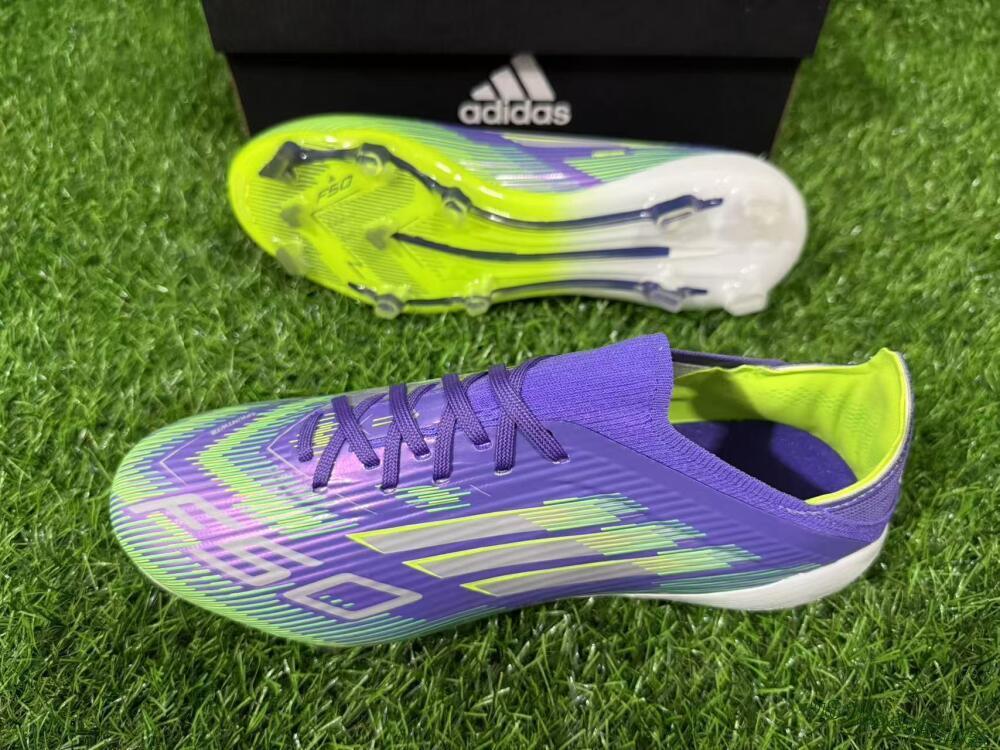 Unisex Adidas F50 Elite FG Football Boots - Purple/Lime Green/Electric Purple