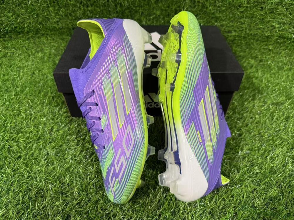 Unisex Adidas F50 Elite FG Football Boots - Purple/Lime Green/Electric Purple