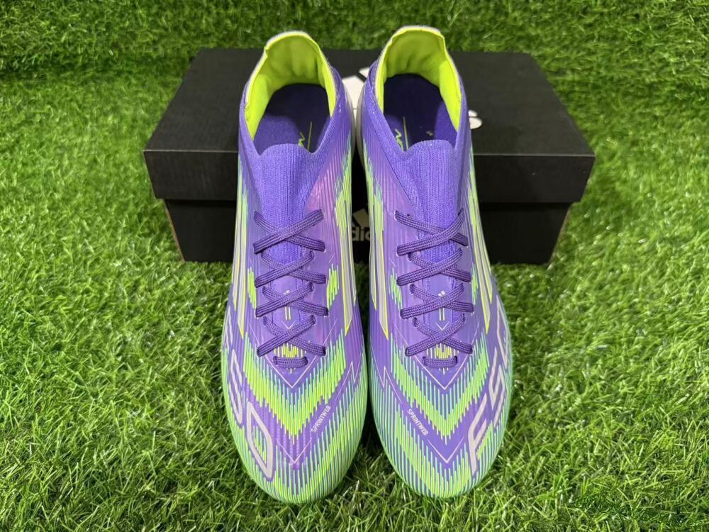 Unisex Adidas F50 Elite FG Football Boots - Purple/Lime Green/Electric Purple
