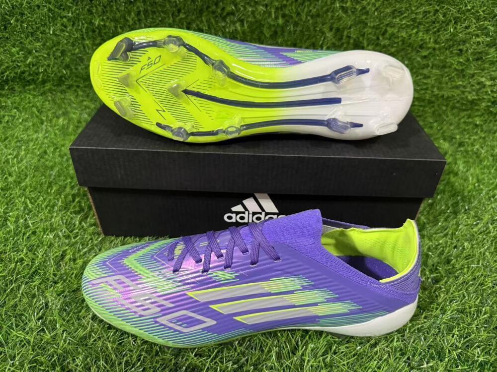 Unisex Adidas F50 Elite FG Football Boots - Purple/Lime Green/Electric Purple