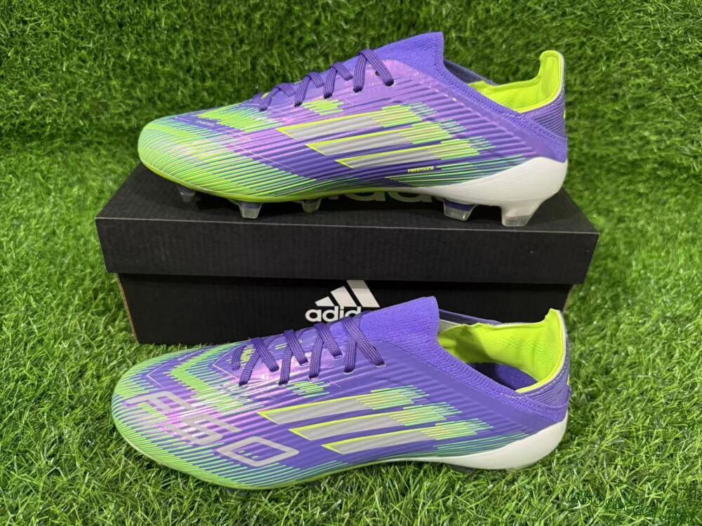 Unisex Adidas F50 Elite FG Football Boots - Purple/Lime Green/Electric Purple