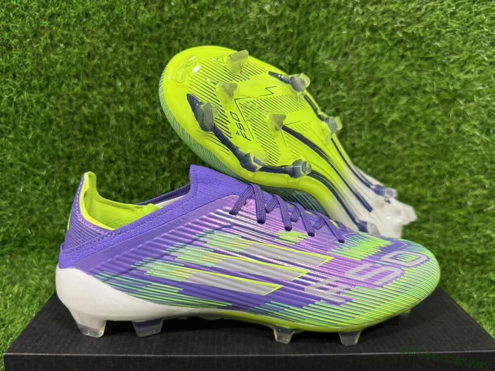 Unisex Adidas F50 Elite FG Football Boots - Purple/Lime Green/Electric Purple