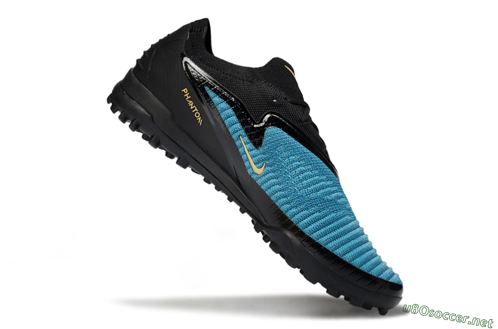 Men's Nike Phantom 6 Low Elite TF Football Shoes - Teal/Midnight Black/Metallic Gold 4