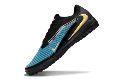 Men's Nike Phantom 6 Low Elite TF Football Shoes - Teal/Midnight Black/Metallic Gold