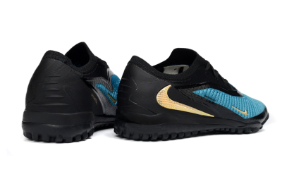 Men's Nike Phantom 6 Low Elite TF Football Shoes - Teal/Midnight Black/Metallic Gold
