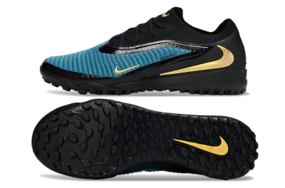 Men's Nike Phantom 6 Low Elite TF Football Shoes - Teal/Midnight Black/Metallic Gold