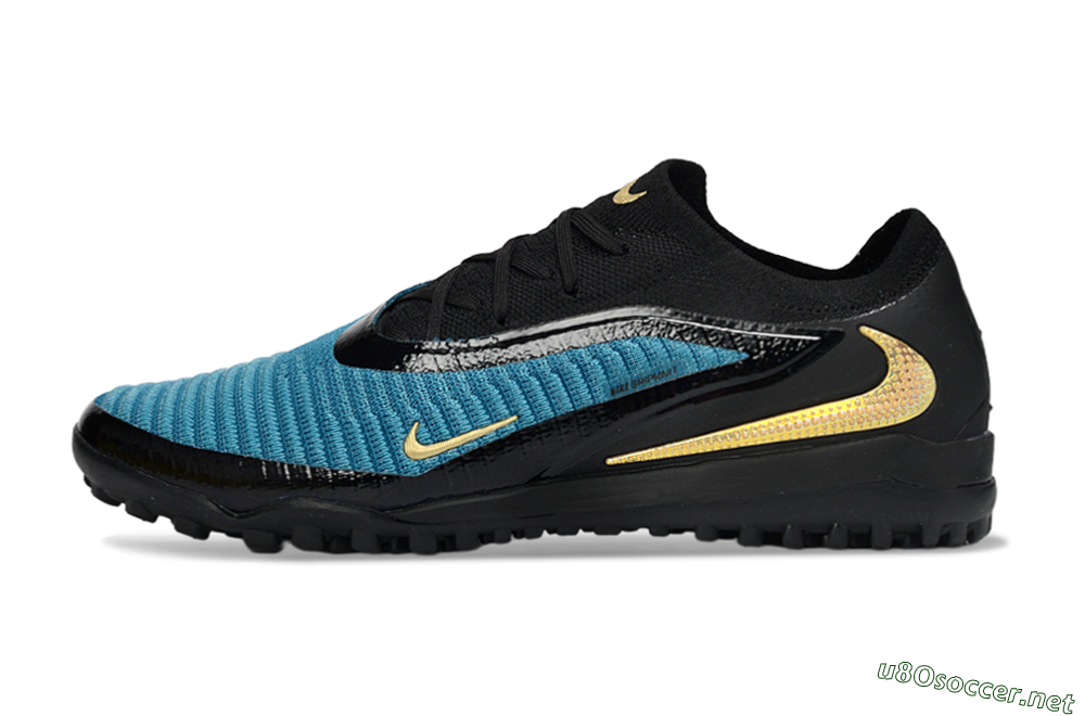 Men's Nike Phantom 6 Low Elite TF Football Shoes - Teal/Midnight Black/Metallic Gold 0