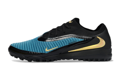 Men's Nike Phantom 6 Low Elite TF Football Shoes - Teal/Midnight Black/Metallic Gold