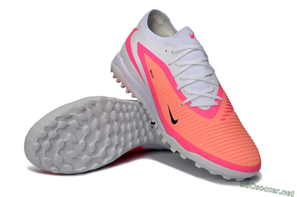 Men's Nike Phantom 6 Low Elite TF Football Shoes - Pink/Vibrant Neon/Soft White 3