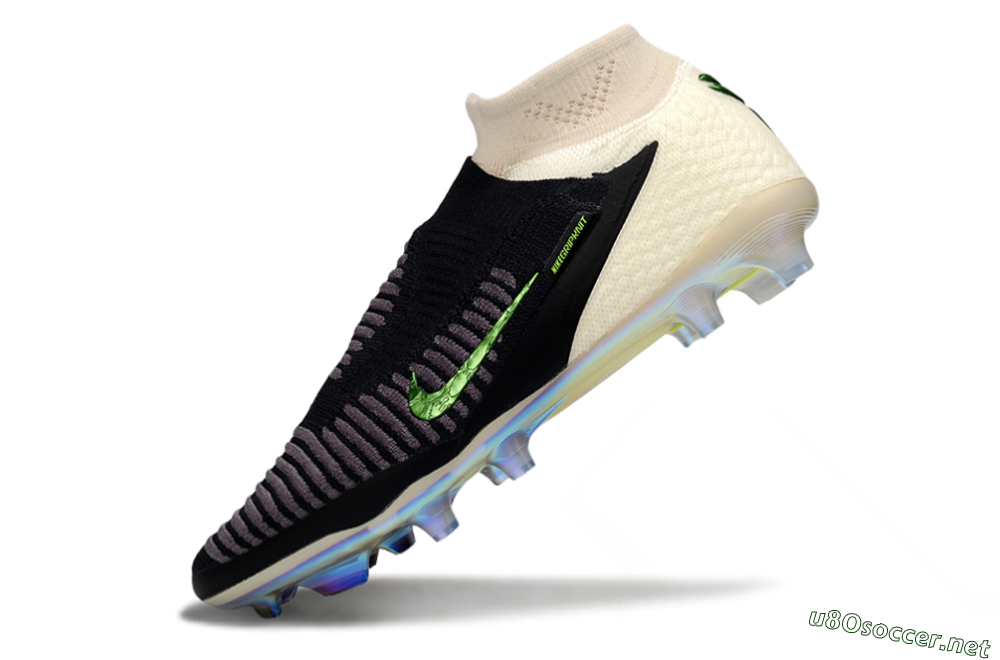 Men's Nike Phantom 6 High Elite FG Football Boots - Black/Electric Green/Beige 5
