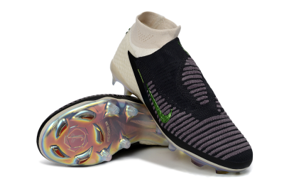 Men's Nike Phantom 6 High Elite FG Football Boots - Black/Electric Green/Beige