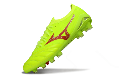 Men's Mizuno Morelia Neo 4 FG Football Boots - Lime/Electric Green/Crimson Red
