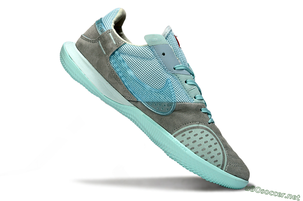 Men's Nike Street Gato IC Football Shoes - Aqua/Sky Blue/Stone Gray 4