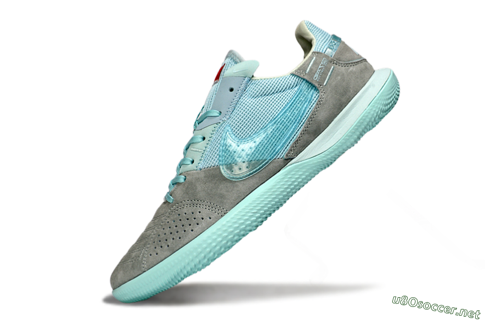 Men's Nike Street Gato IC Football Shoes - Aqua/Sky Blue/Stone Gray 5