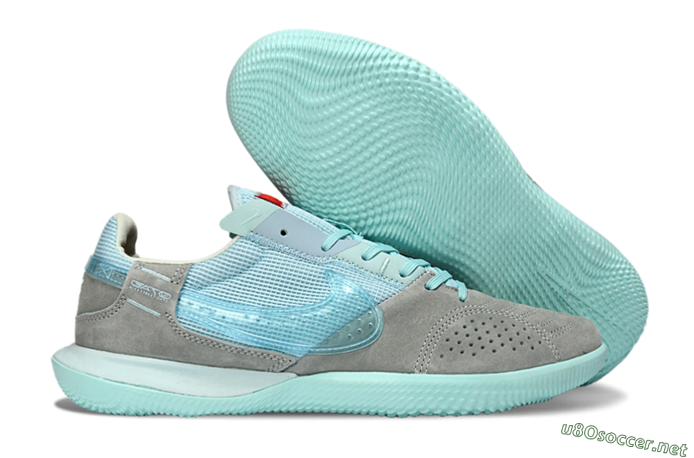 Men's Nike Street Gato IC Football Shoes - Aqua/Sky Blue/Stone Gray 2